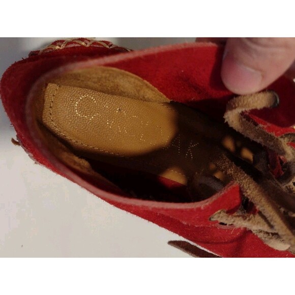 Carolina K Mila Platform Espadrilles Red Suede And Tan Sz 9 - Picture 10 of 10